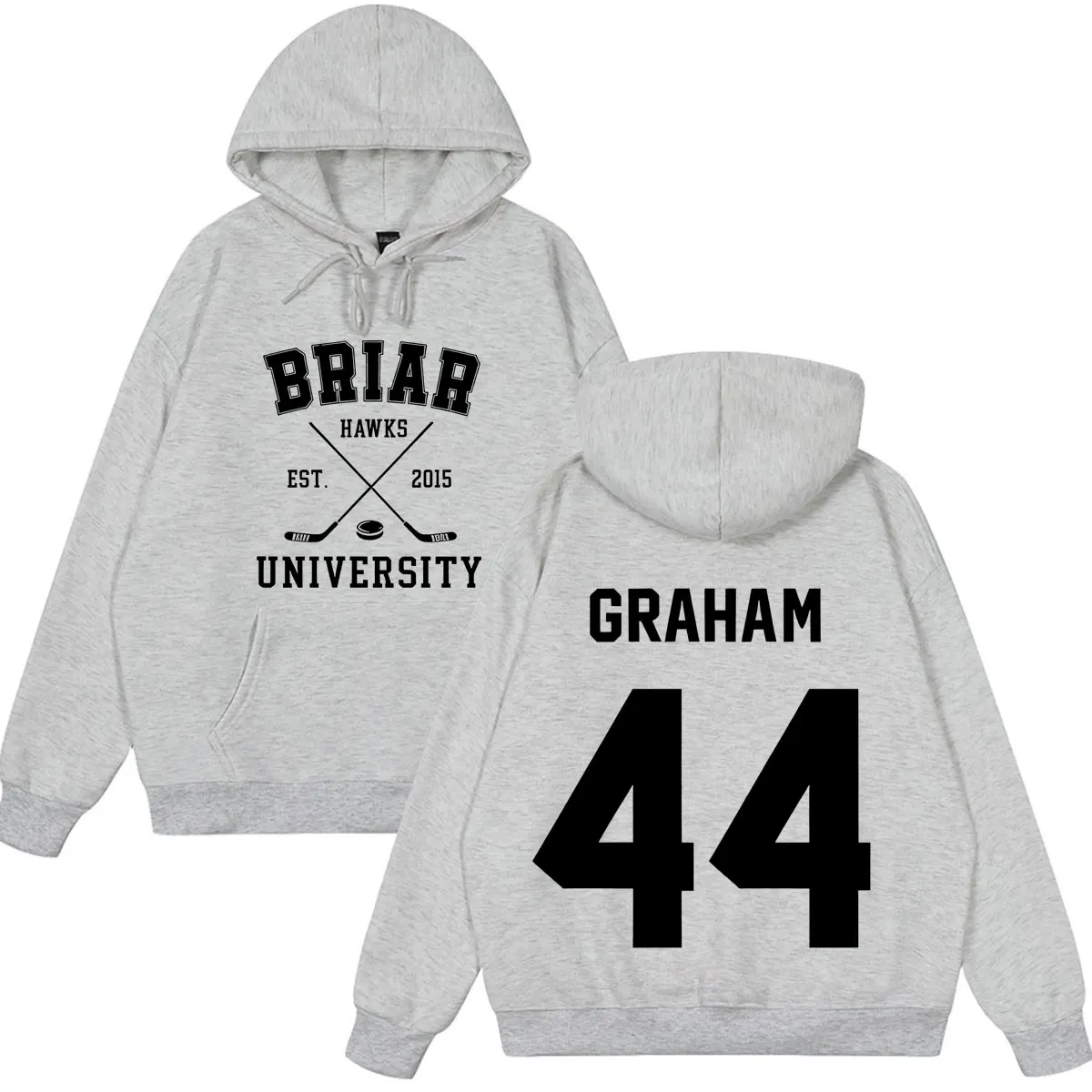 Graham 44 Off Campus TV-Serie Briar University Fashion Print Hoodie Herren Damen Hip-Hop Pullover Casual Sweatshirt Streetwear – Detail 3