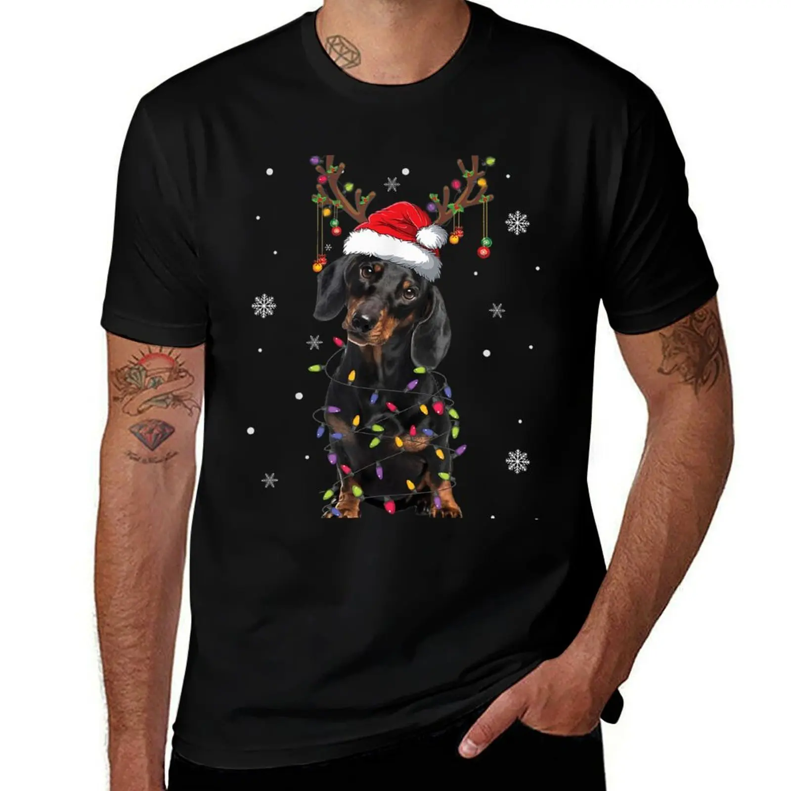 

Christmas Dachshund Dog Lover Santa Reindeer Gifts T-Shirt Funny t-shirt mens white t shirts