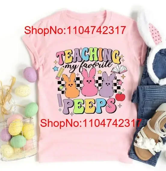 Enseigner mes peeps préférés t-shirt professeur de pâques vintage lavé légèrement homme étiré respirant vêtements de créateur de mode