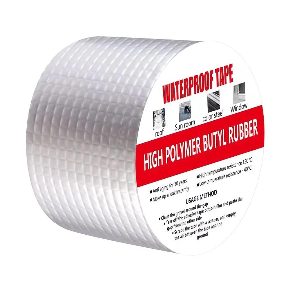 

Butyl Waterproof Tape All Weather Self-Adhesive Leakproof Aluminum Foil Tape for Metal Roof Leak Repair, RV Rubber Roof