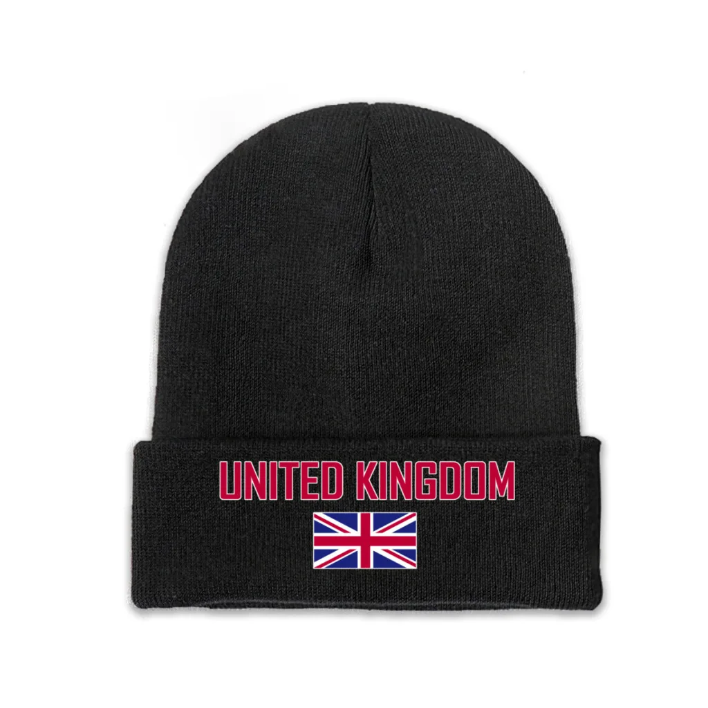 

UNITED KINGDOM Country Flag Top Print Men Women Unisex Knitted Hat Winter Autumn Beanie Cap Warm Bonnet