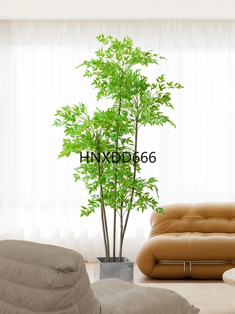 Simulation plant Nantian bamboo floor-to-ceiling potted plant Bionic green plant ornament