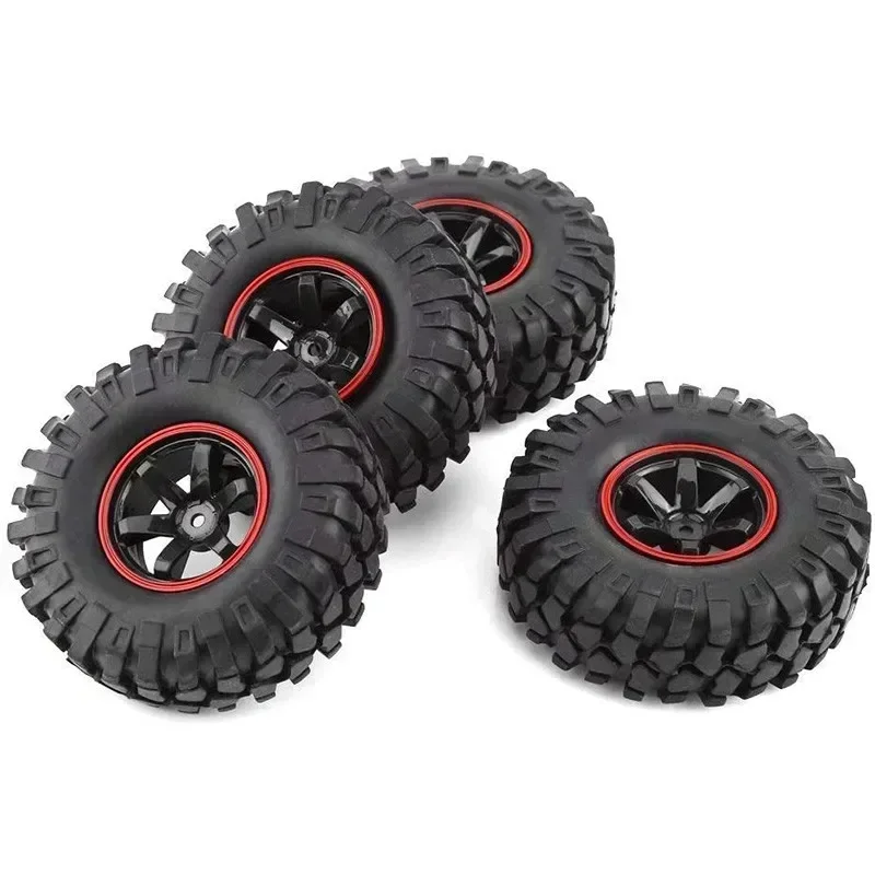 4 pçs 1/10 1.9 Polegada fora da estrada escalada rock crawler pneus de carro super macio 96mm borracha aro da roda hex 12mm para tamiya cc01 d90 701a