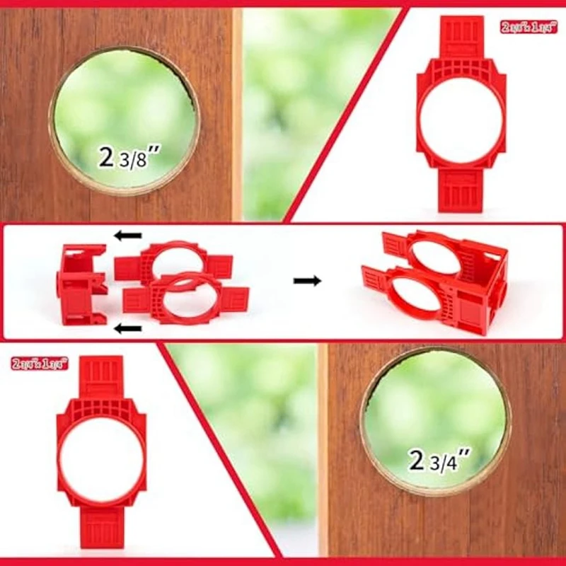 Door Lock Installation Kit,Door Hole Drilling Kit For Deadbolts And Locksets With Guide Template, Door Lock Hole Saw Easy To Use