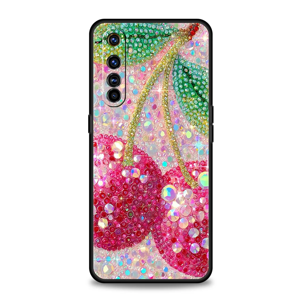 Phone Case For Oppo A17 A31 A78 A79 A98 Reno 10 11 12 13 14 15 16 F Find X5 X6 Pro 5G Soft TPU Cover Sparkling Cherry Present