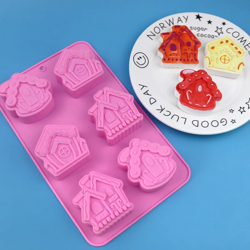 Silicone cake mold, creative 6-room rice cake mold, steamed cake mold, high temperature resistance