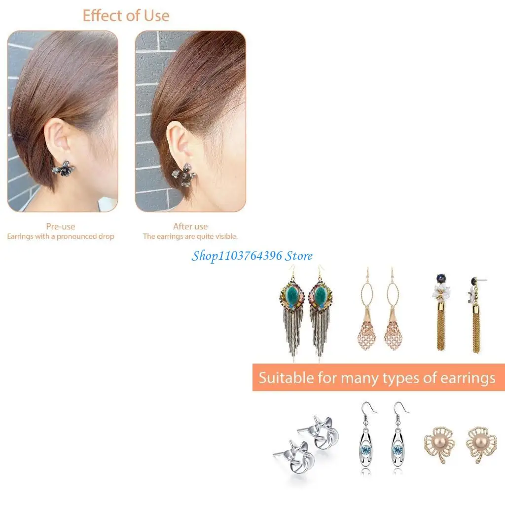  10Pcs Comfortable Earbud Support Acrylic Transparent Earring Back for Women Girl