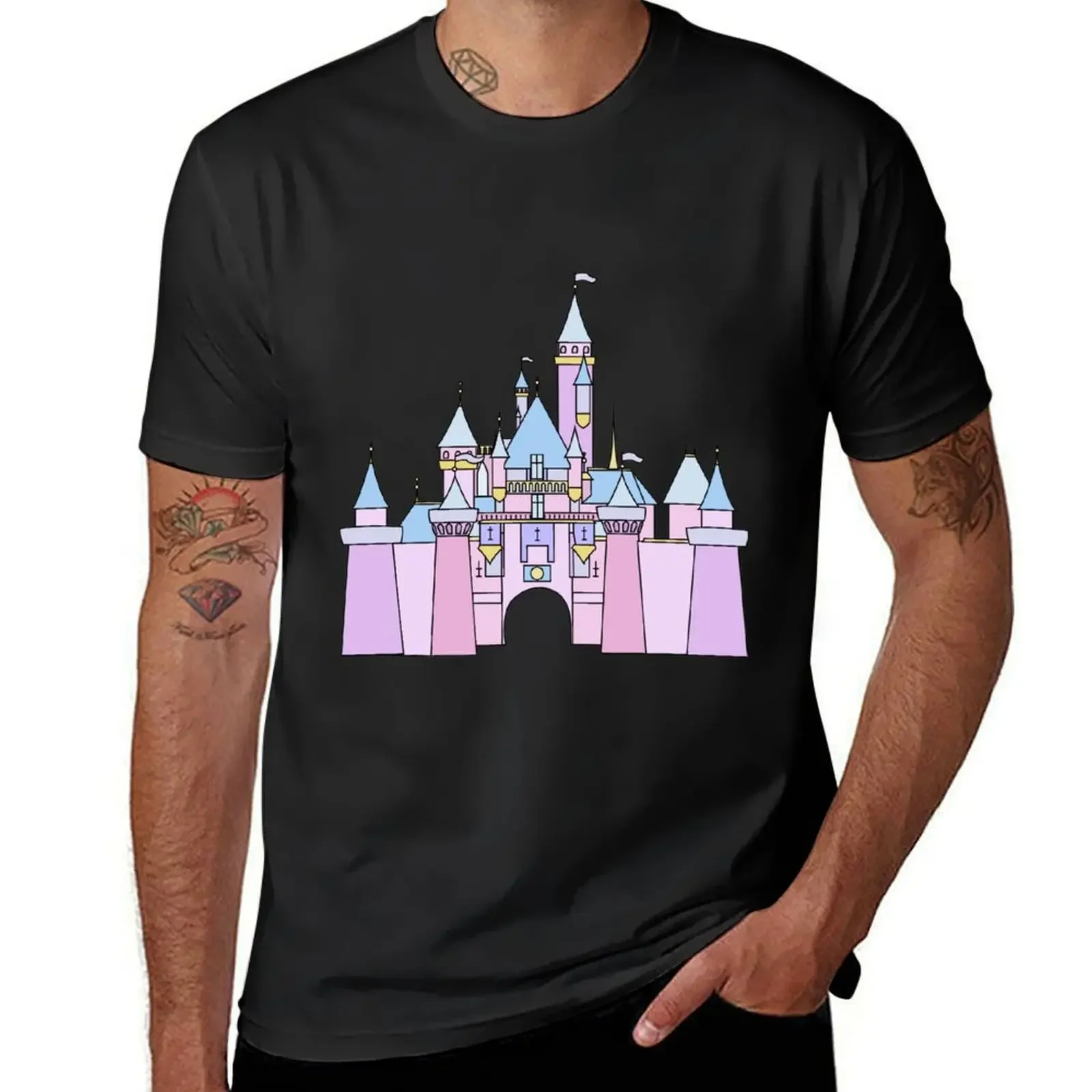 Pastel Princess Castle T-Shirt summer 2025 Funny t-shirts luxury clothes men