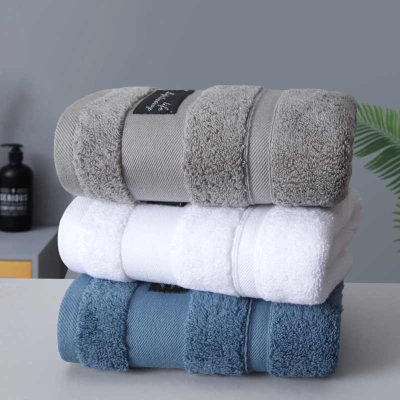 Towel, all cotton face towel, soft and absorbent, does not shed hair or color when washing face, men and women 34x75cm