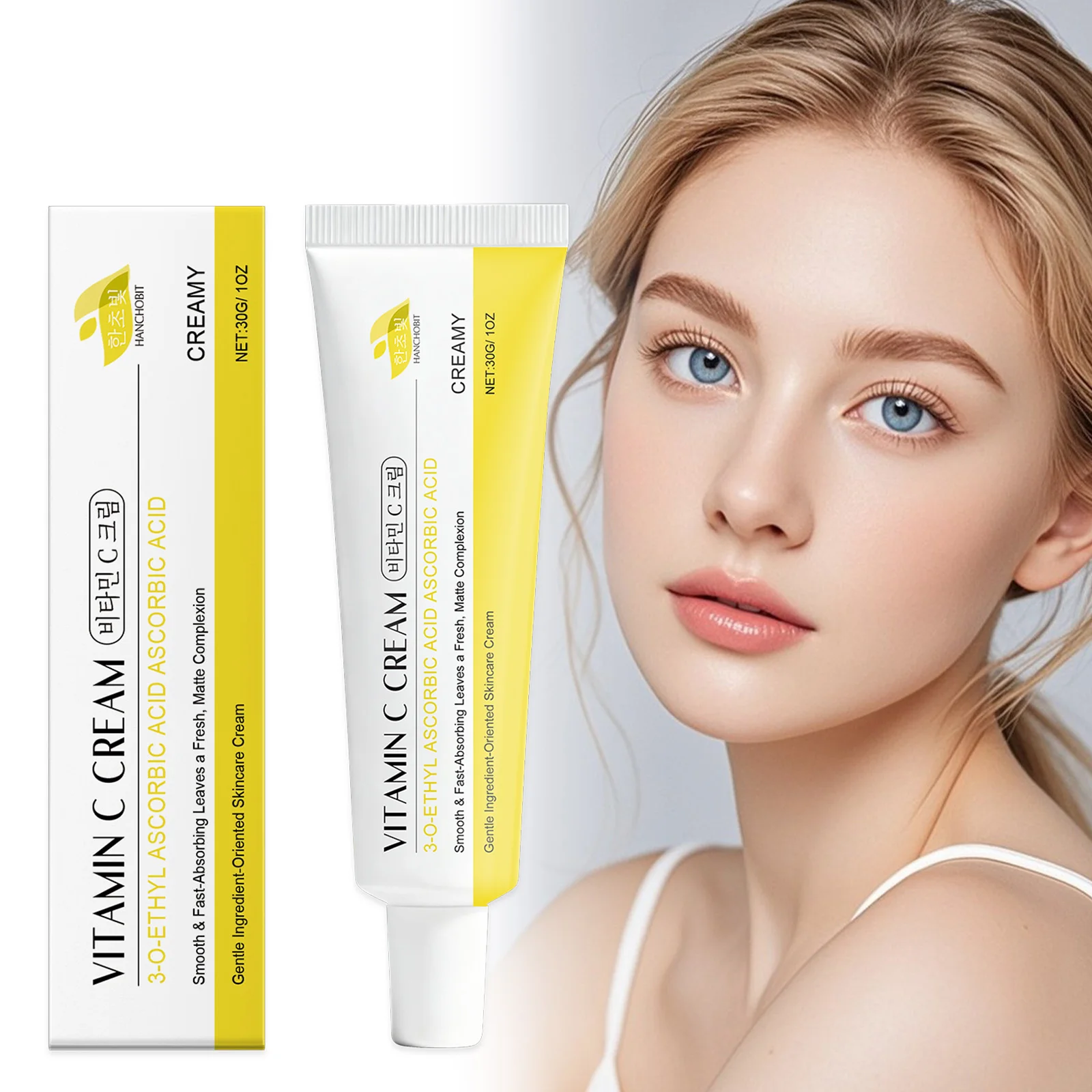 

Крем для лица с витамином С, увлажняющий, смягчающий, осветляющий, легкий, быстро впитывающийся, для ежедневного ухода за кожей, 30 г