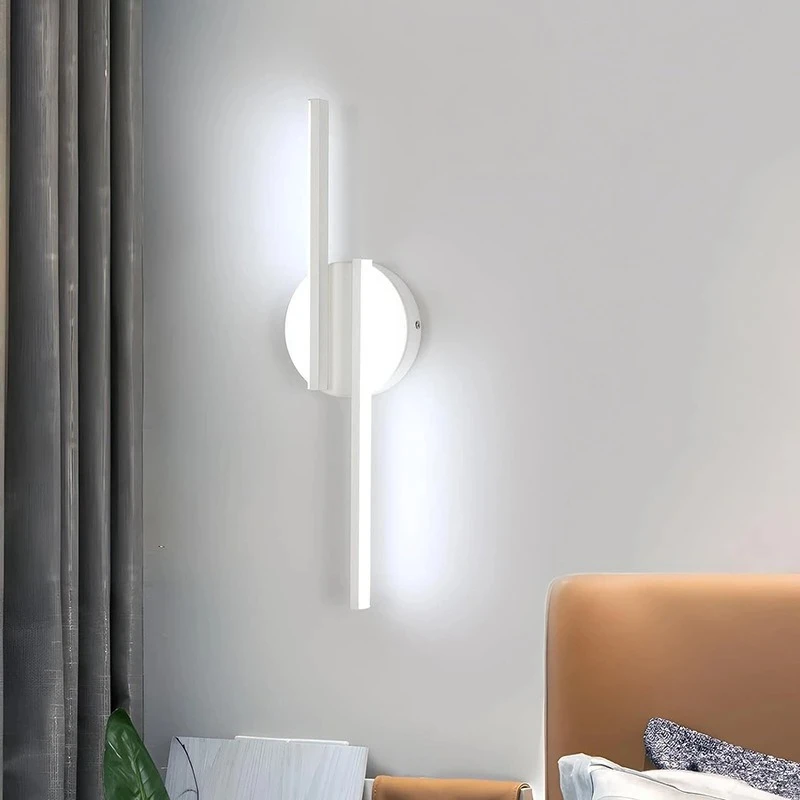 Simple LED Double-line Wall Lamp Living Room Background Wall Corridor Staircase Study Bedroom Bedside Lighting Lamps