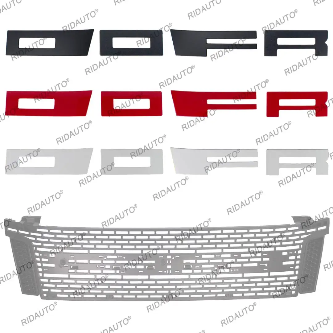 

4 Letters Black White Red for Modified Aftermarket Raptor Grill Grille Fit For RANGER 2012 2013 2014 T6 PX1 DIY Upgrade