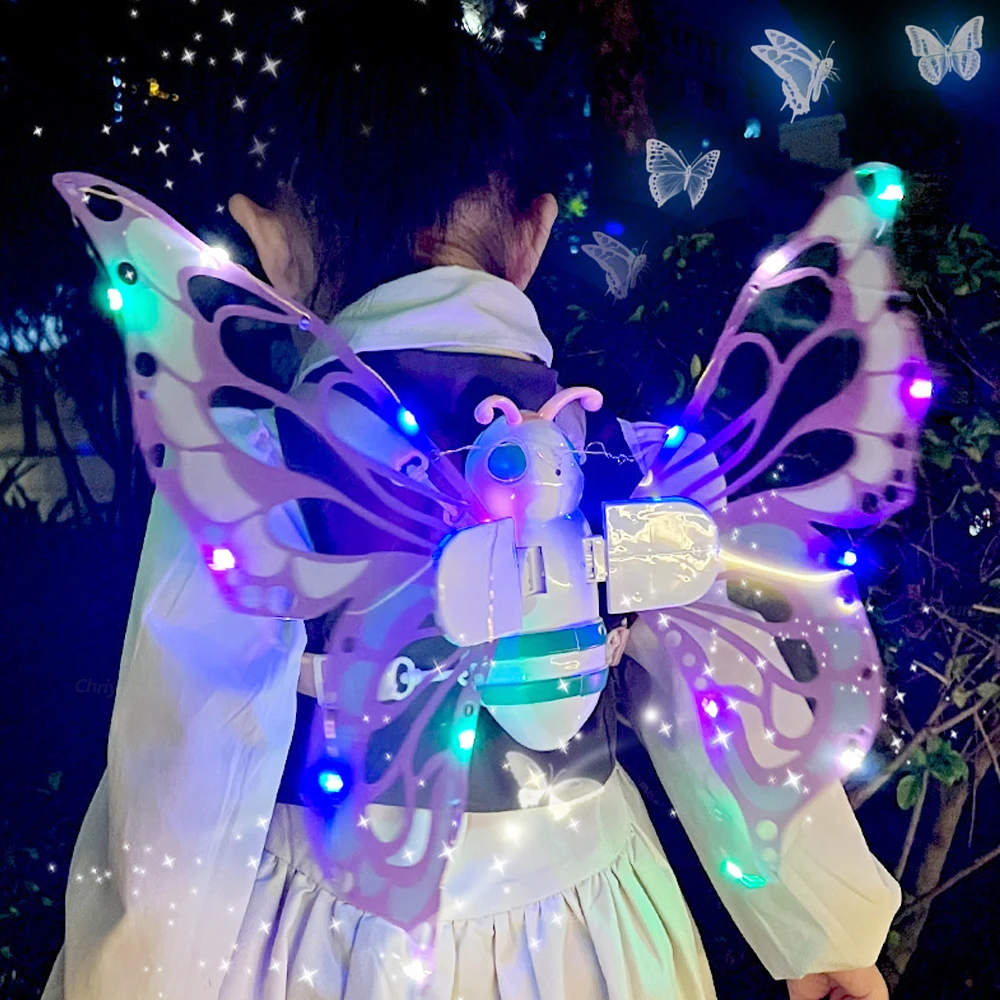 Electric Fairy Wings Light Up for Kids Butterfly Wings Moving Elf Wing Birthday Christmas Cosplay Dress Up Angel Girls Toy