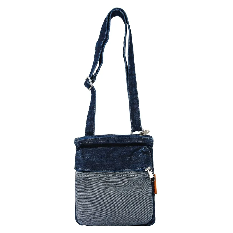 Mini bolsa jeans feminina, bolsa tiracolo de ombro, bolsa casual com bolsas e bolsas, bolsa mensageiro da moda, nova, 2024