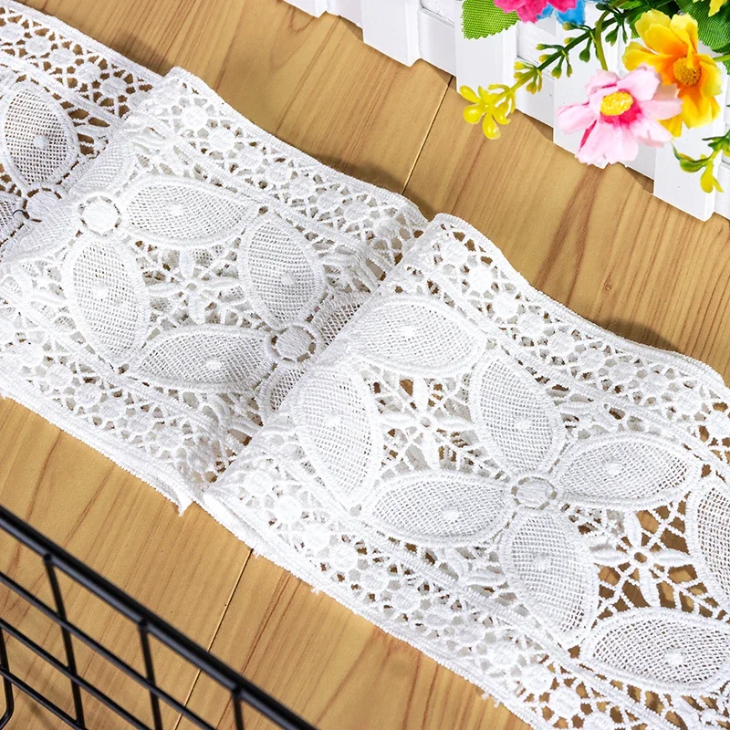 2Yards/lot White Embroidered Lace Ribbons French African Lace Fabric DIY Handmade Sewing Craft Wedding Gift Wrapping Decoration