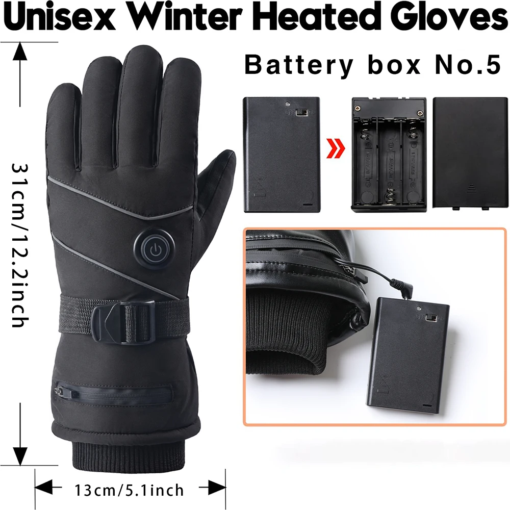 قفازات تسخين كهربائية قابلة لإعادة الشحن للدراجات النارية على الجليد والتزلج وشاشة تعمل باللمس بطانات يدوية دافئة للرياضات الشتوية #2