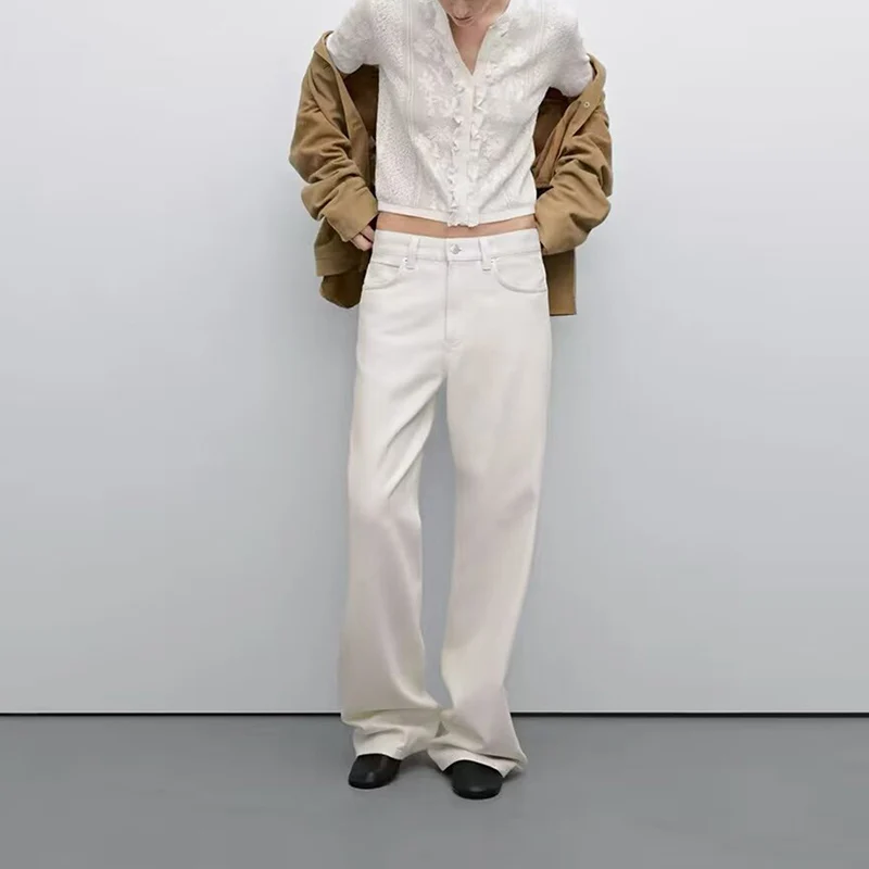 Romantico pizzo lavorato a maglia ort Sve rotondo Ne aperto davanti irt New Women's Faion Spring 2025 Sweet Sle fibra di poliestere