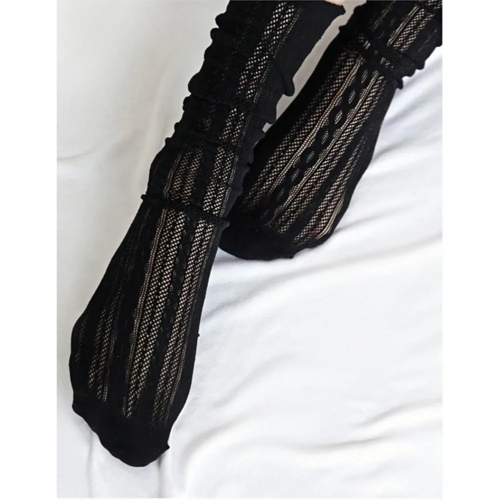 1/2/5 Pairs Women's socks fashion sexy crew socks summer solid color hollow soft stockings mesh thin sexy socks image 5