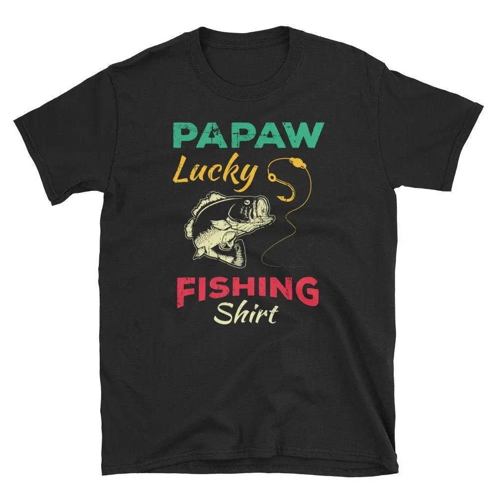 Papaw Lucky Fishing T Shirt Dad Father Grandpa Grandfather Granddad Fisherman Bass Fishermen Trip Good Luck s