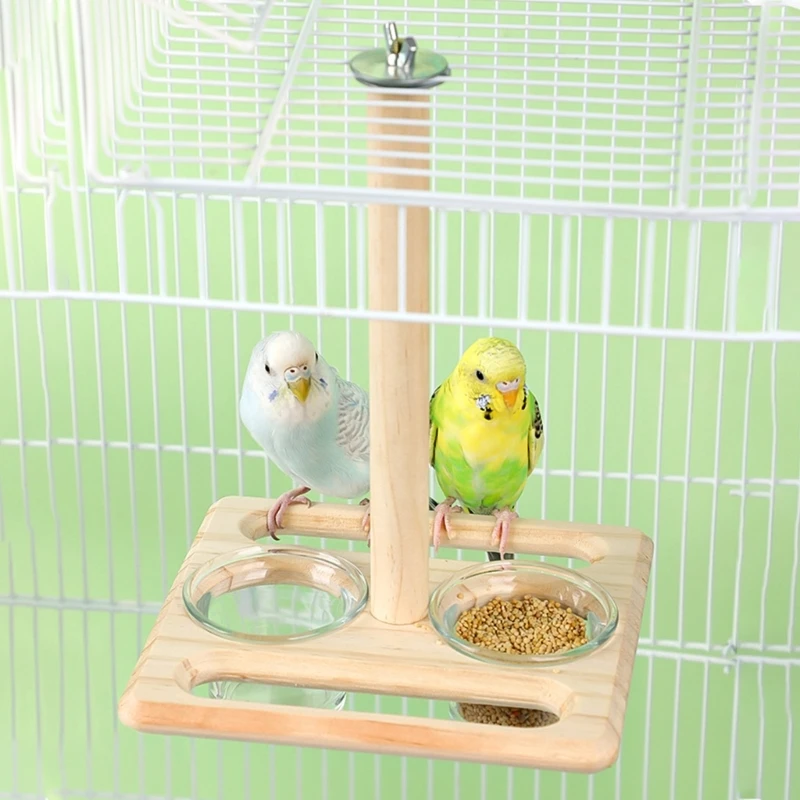 Bird Feeding Bowl Training Bird Parrots Standing Supplies Bird Stands Toy Set Lovebirds Budgies Cage Perch Stand