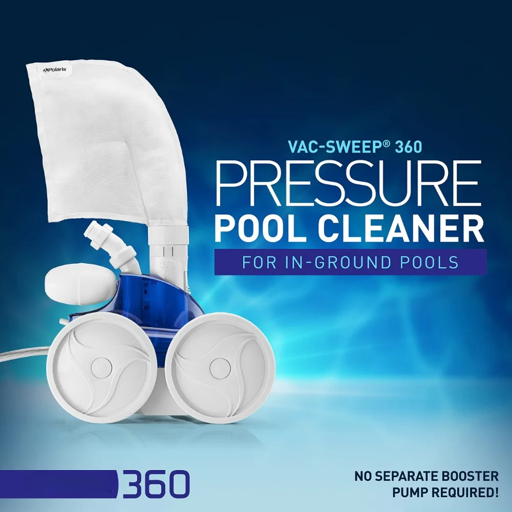 Vac-Sweep-Nettoyeur de piscine creusé à 360 de pression, triple jet 62 avec une seule chambre, sac de débris