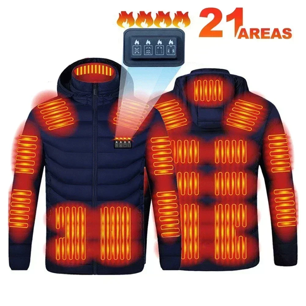 21-gebieden verwarmde jas heren warm vest USB zelfverwarmende jas dames verwarmde jas ski kamperen wandelen winter katoenen kleding gewassen
