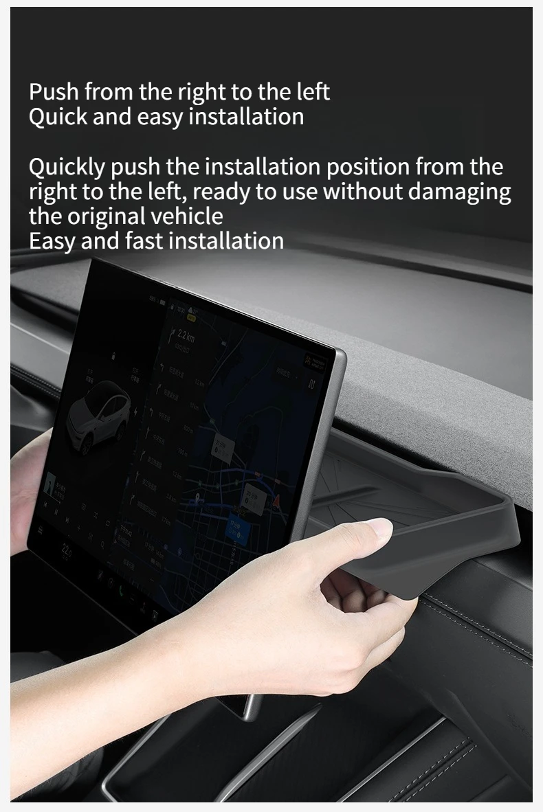 Für Tesla Model YL/Y Juniper 2026 Model 3 Highland 2024 Armaturenbrett-Aufbewahrungsfach Silikon-Mittelkonsolen-Bildschirm Rückseitiger Telefon-ETC-Kasten – Detail 10