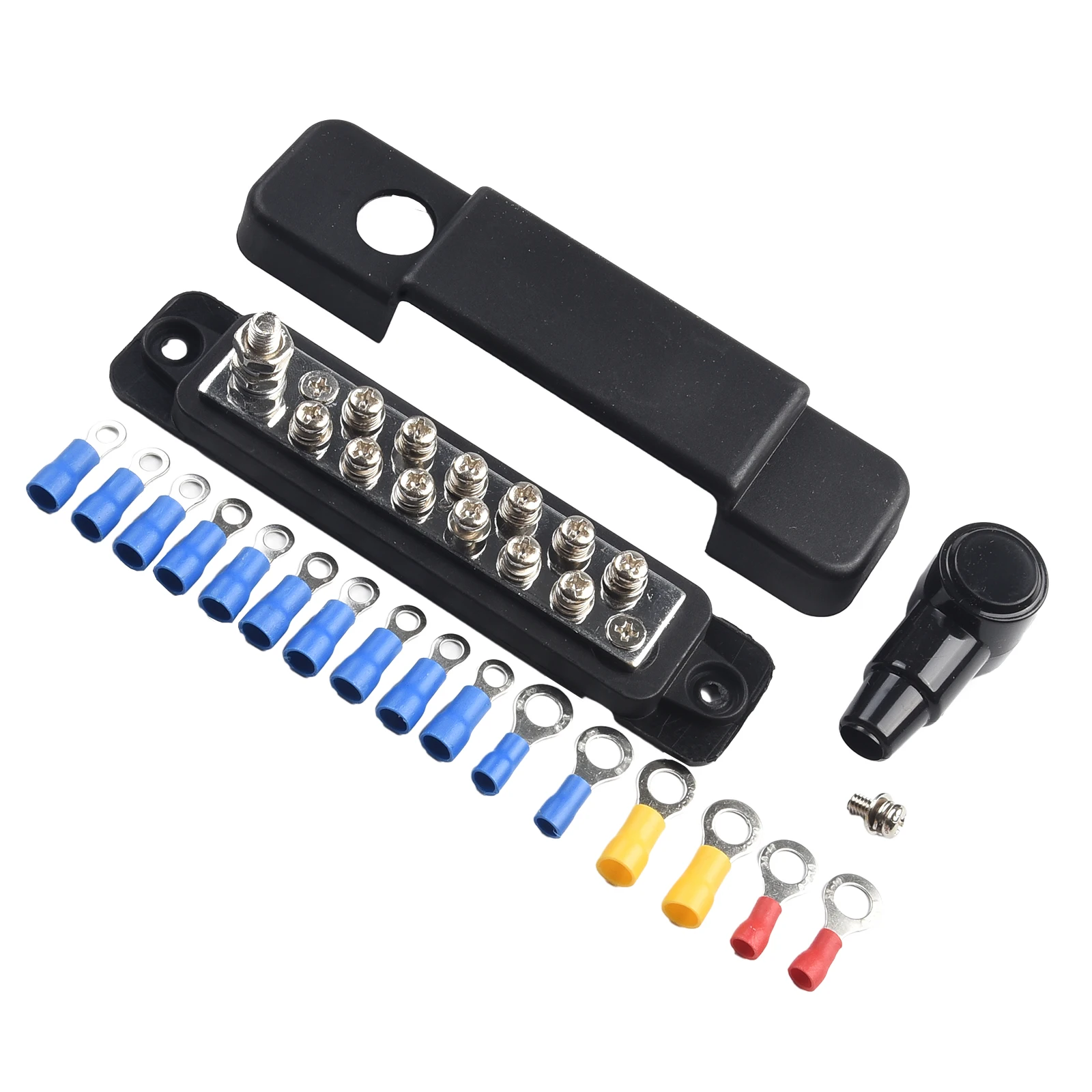 Bus Bar Power Distribution Block with 12 Points for Electrical Wiring in Vehicles and Yachts Rated Current 180A Voltage 48V DC