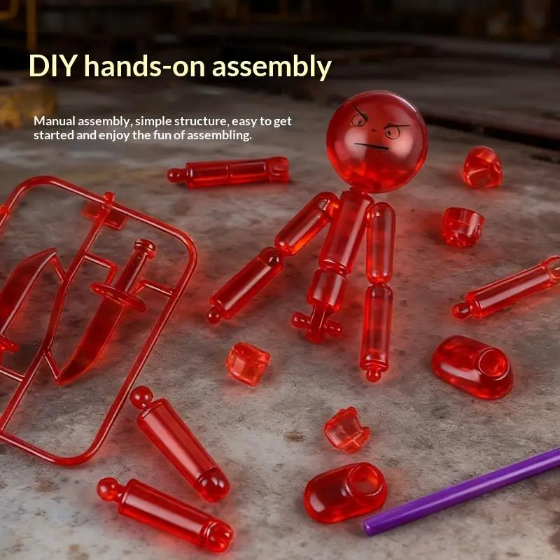 [JT]1세트 이동식 조립 로봇 홈 오피스 책상 장식품 다관절 매치메이커 장식용 창의적인 스틱맨 축제 선물