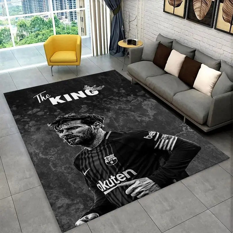 Football Goat M-Messi Sport Non-Slip Area Rug for Living Room,Bedroom,Playroom,Soft Carpet Floor Mat Home Decor Rug  Room