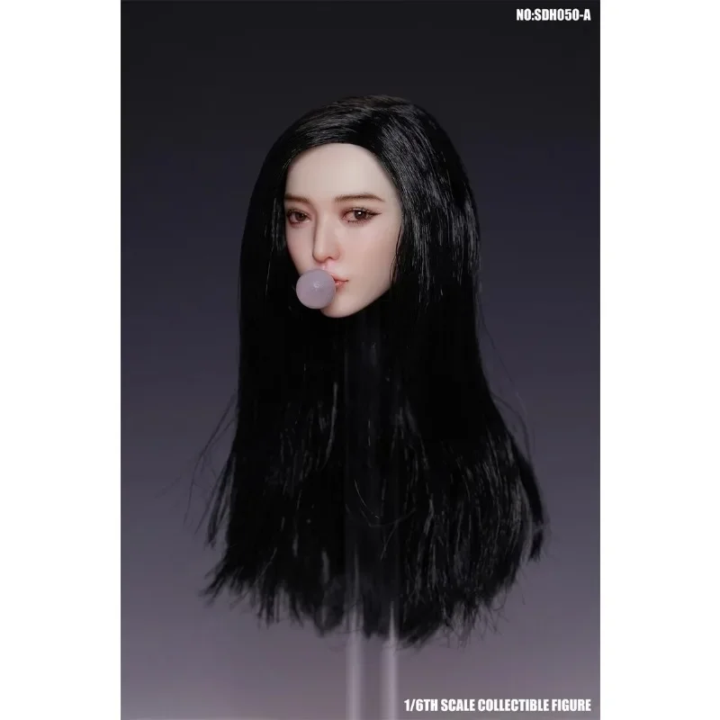Vorverkauf SUPER DUCK SDH050 1/6 Scale Blowing Bubble Girl Female Head Carving Movable Eye Fit 12'' Pale Action Figure Body