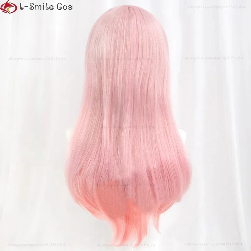 lili 12360cm Long Super Sonico Supersonico Pink Heat Resistant Synthetic Hair Anime Halloween Party Wigs With Toy Headset Headph