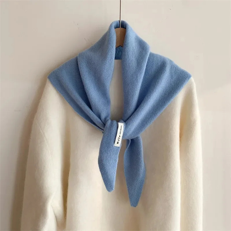Koreanischer Streifen-Dreiecksschal aus 100 % Wolle, dreieckiger Schal für Männer und Frauen, britisches Nischen-Kopftuch, gestrickt, multifunktionaler warmer Schal – Detail 20