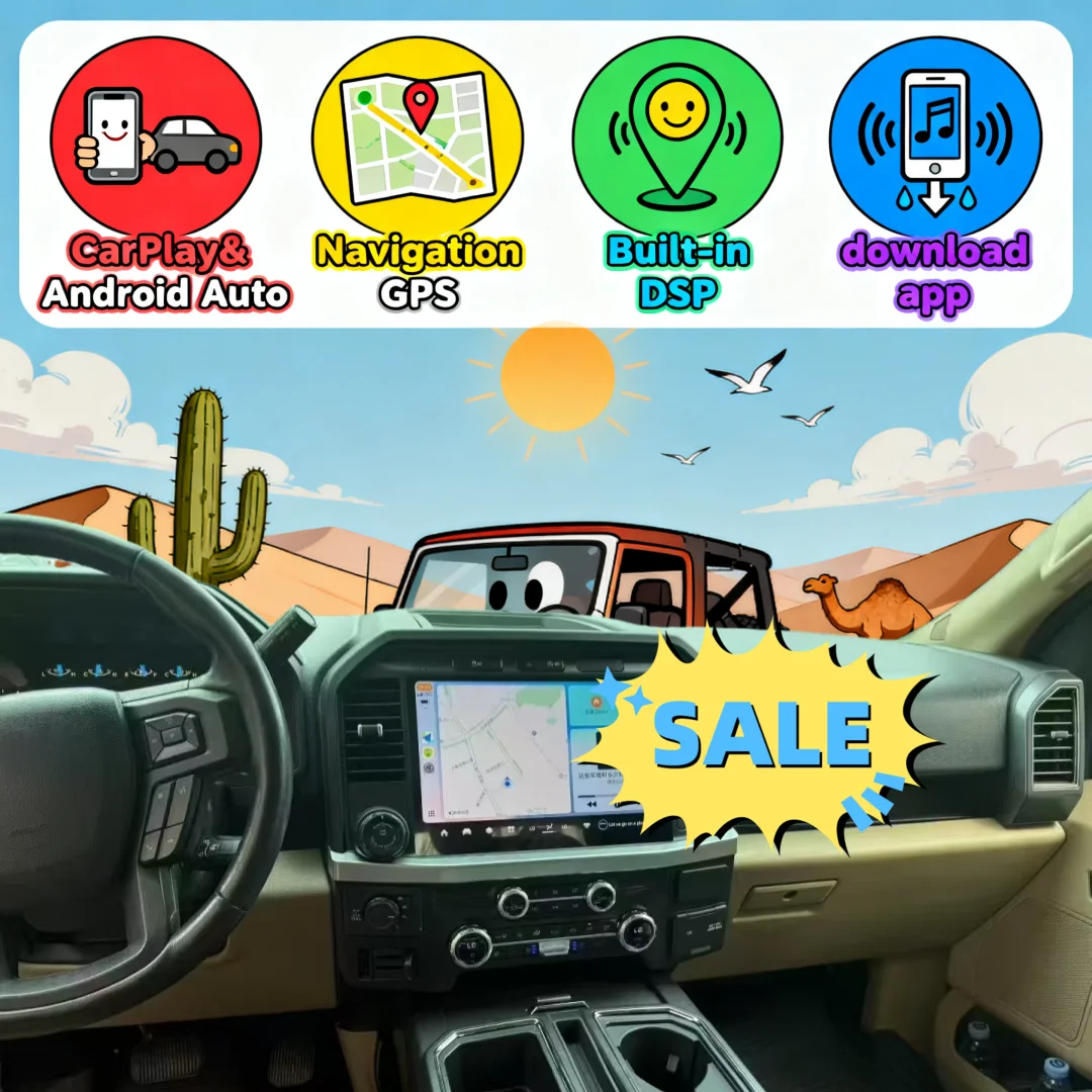 

Автомобильная мультимедийная магнитола D 13.1" с GPS-навигацией для Ford F150 2015-2021, поддержка CarPlay и Android.