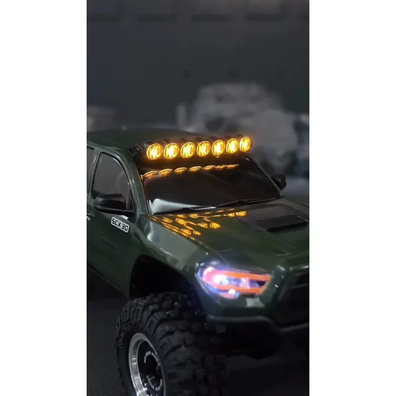 For Axial 1/30 SCX30 Tacoma RC Crawler KC Style Roof Light Bar LED Upgrade Modification Essential DIY Part