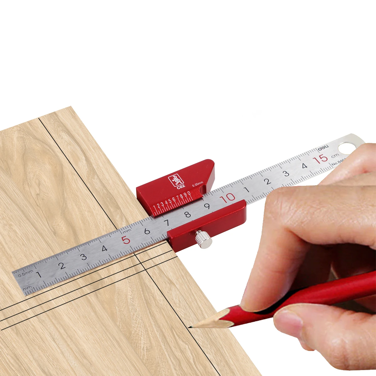 Center Finder Woodworking Square 45/90 Degree Right Angle Line Gauge Center Scribe Carpenter Ruler Wood Measuring Scribe Tool