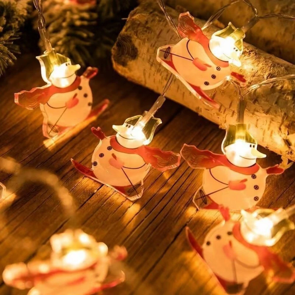 Luci natalizie a forma di Babbo Natale/pupazzo di neve/albero di Natale Ghirlanda a batteria Lucine a LED per decorazioni natalizie di Capodanno