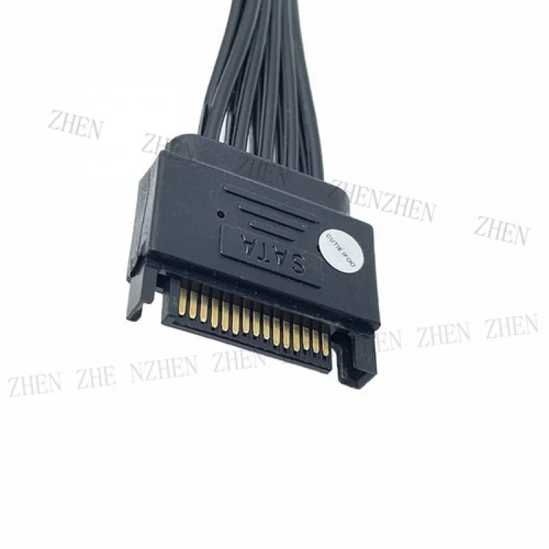 Y Y SATA 15pin M To 2 Port F Splitter HDD SSD Cable Hard Drive Power Supply Cord