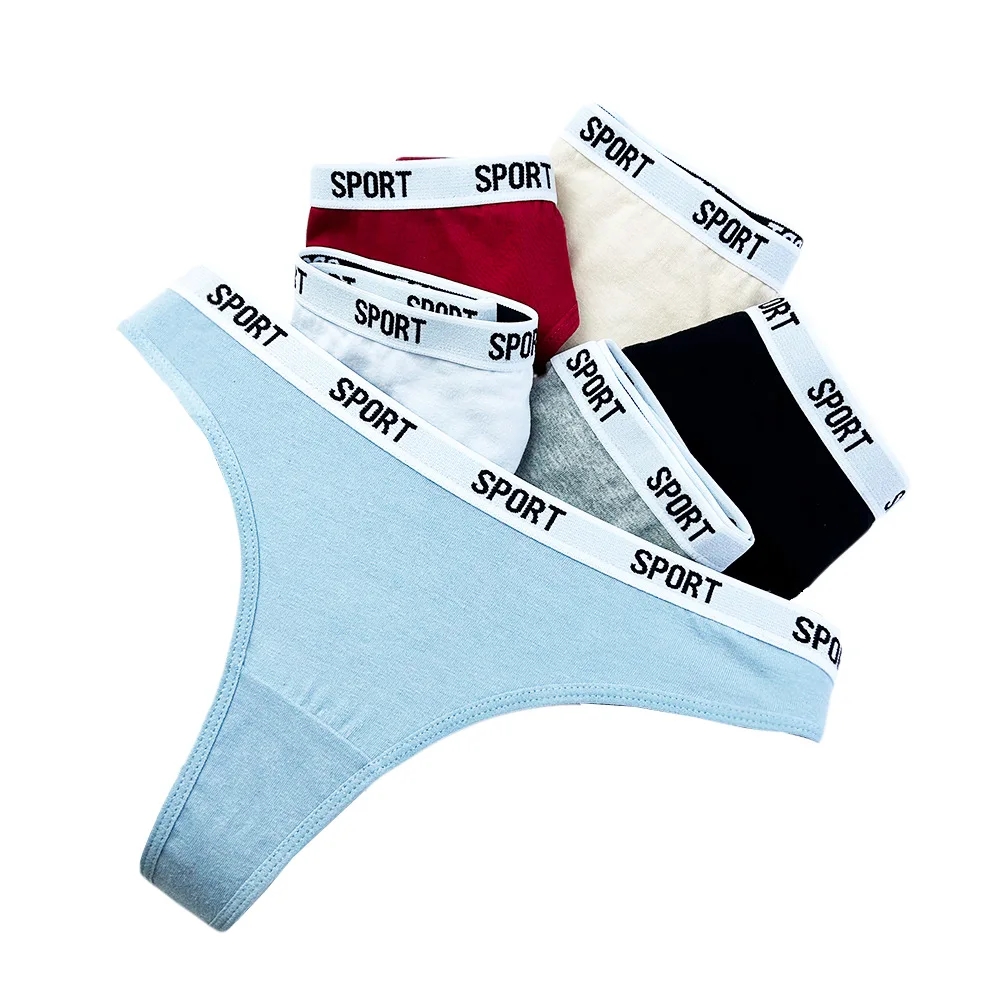 Cross border tback seamless foreign trade women's pure cotton thong, low waist women's underwear, European and American sports T