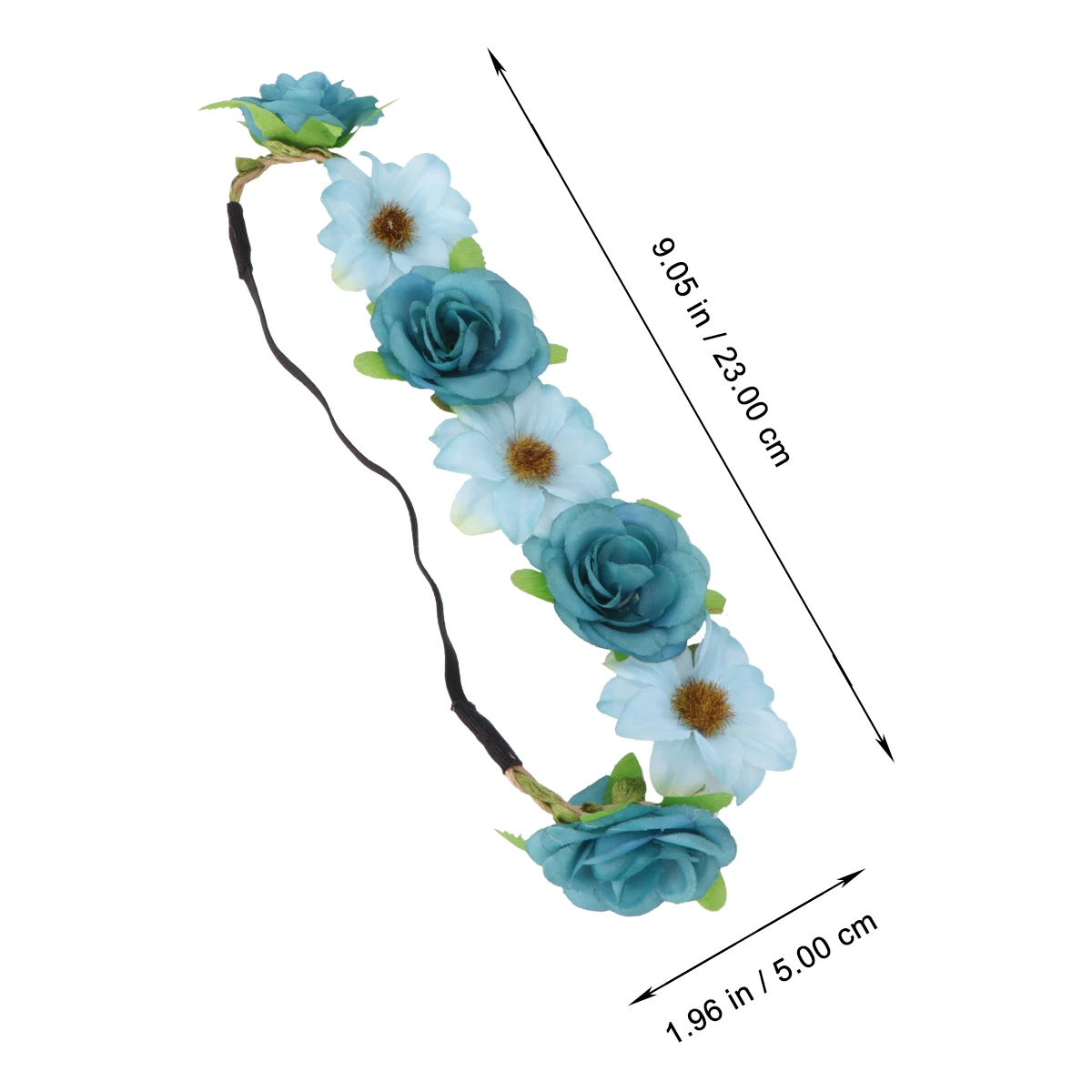

Adjustable Floral Headband For Women Girls Wreath Hair Band Garland Elegant Decoration Wedding Party Festival Bohemia Style Mint