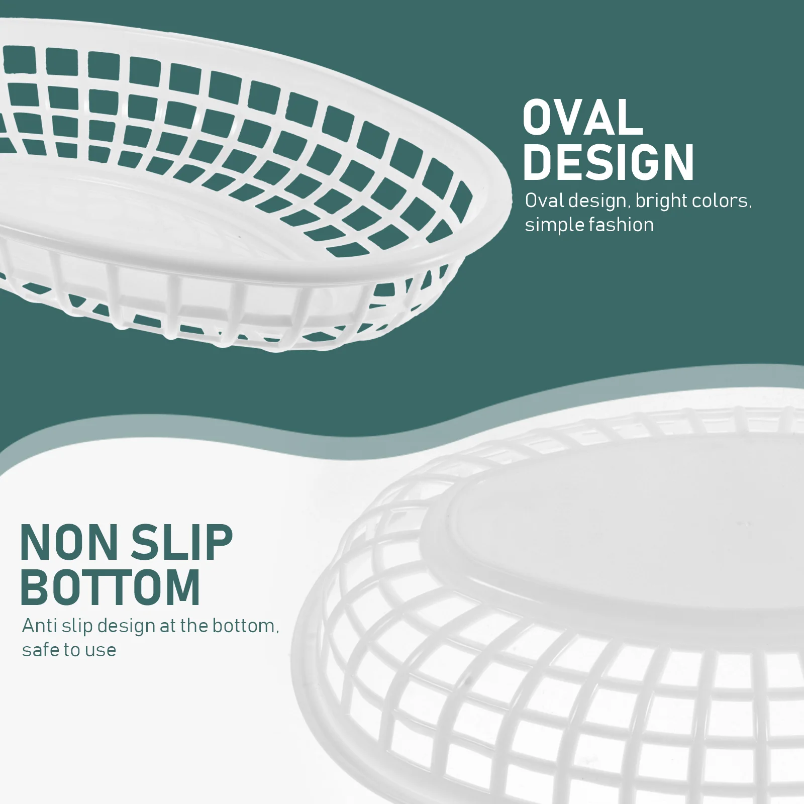 4 Pcs Bread Baskets Food Storage Snack Plate Hamburger Fruit Plastic Trays Fast Mini