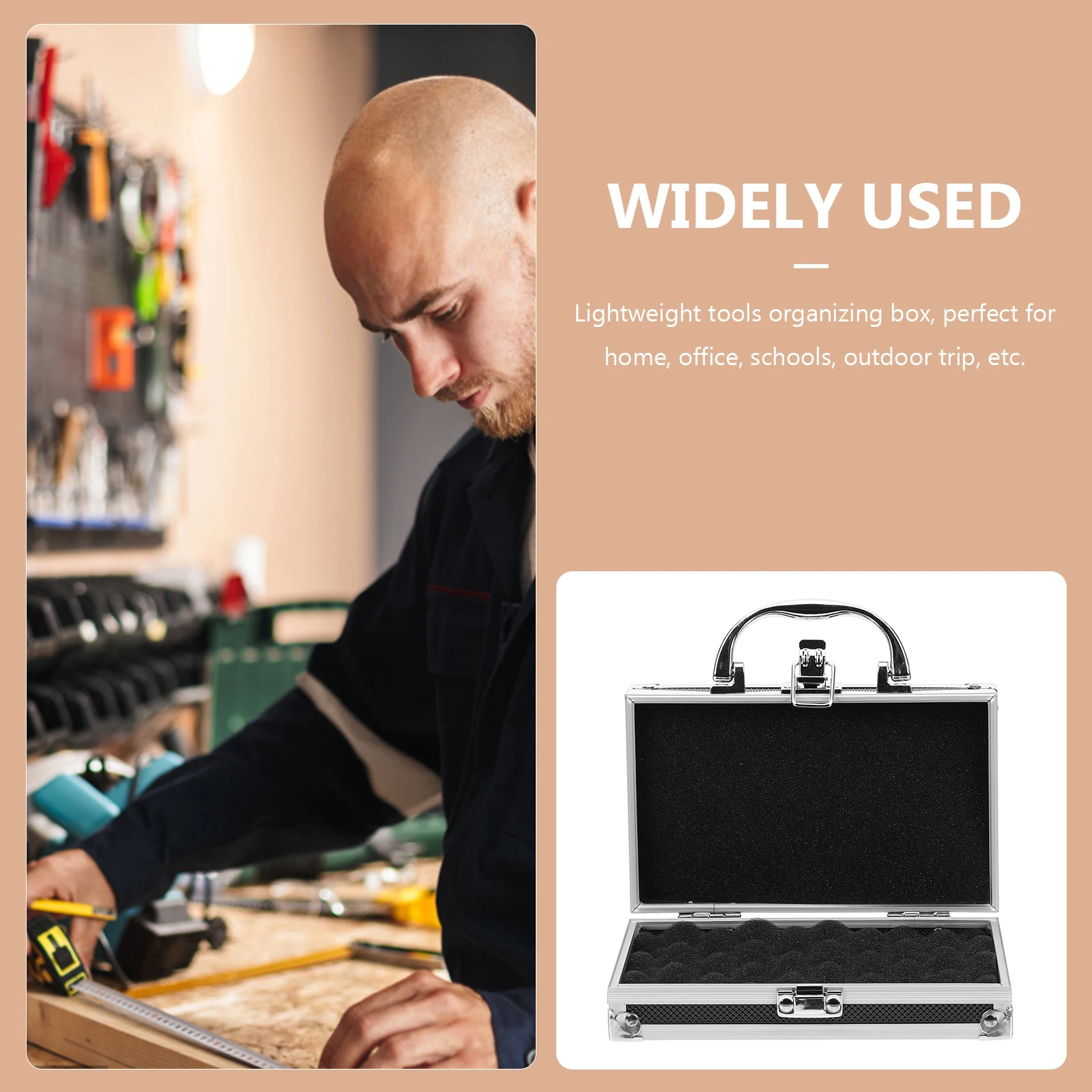 

Portable Aluminium Alloy Tool Box Organizer Large Capacity Storage Box Multi-Purpose Toolbox Indoor Gardening Tools