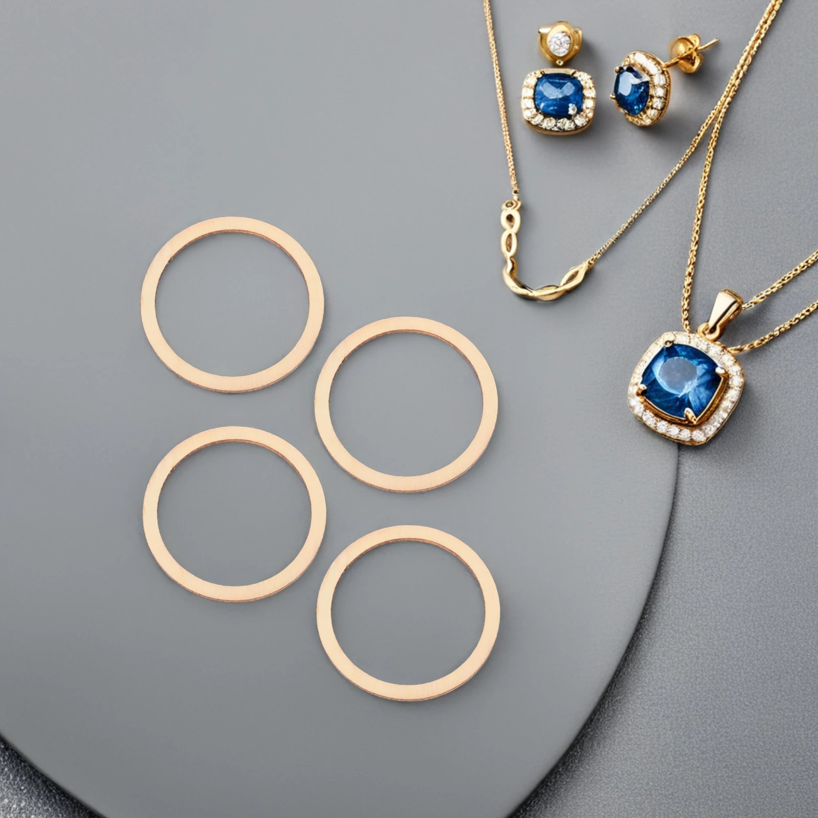 

50pcs Wooden Slice Craft Accessories 6Cm Round Wood Chips For Diy Home Decor Christmas Hanging Scrapbooking Embellishments