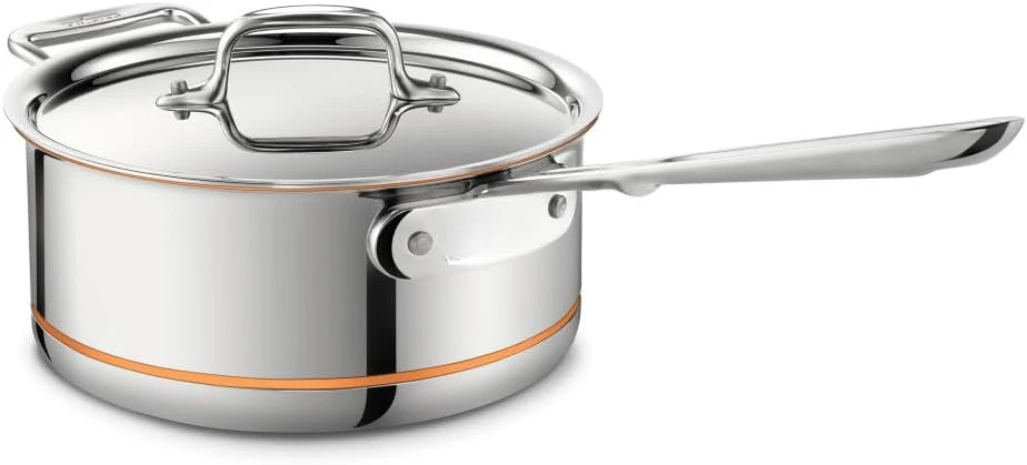 Copper Core 5-Ply Stainless Steel Sauce Pan 3 Quart Induction Oven Broiler Safe 600F Pots and Pans