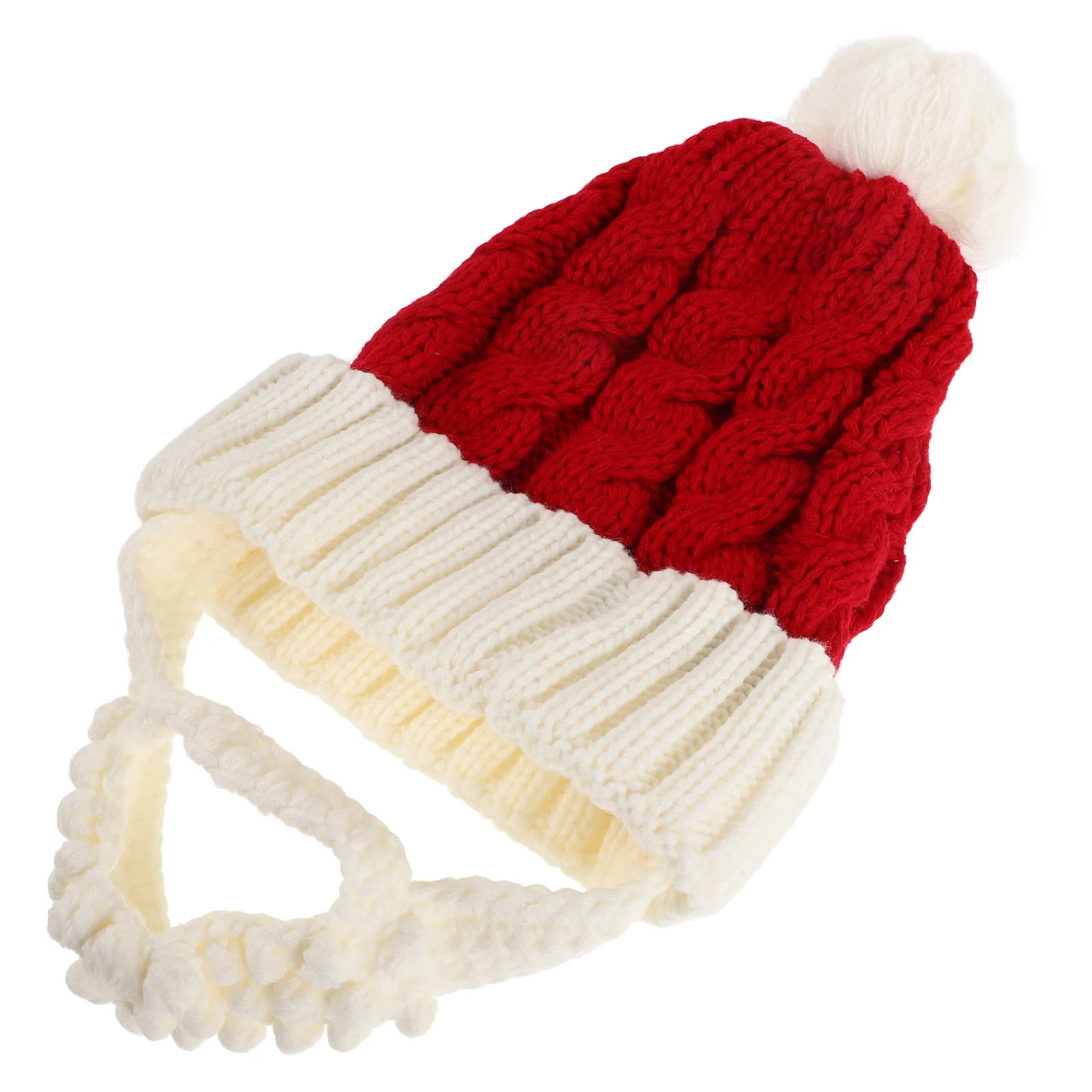 

Christmas Santa Hat Red White Knitted Beanie for Adults Party Holiday Woolen Yarn Warm Soft Classic Style H crafted Fits Various