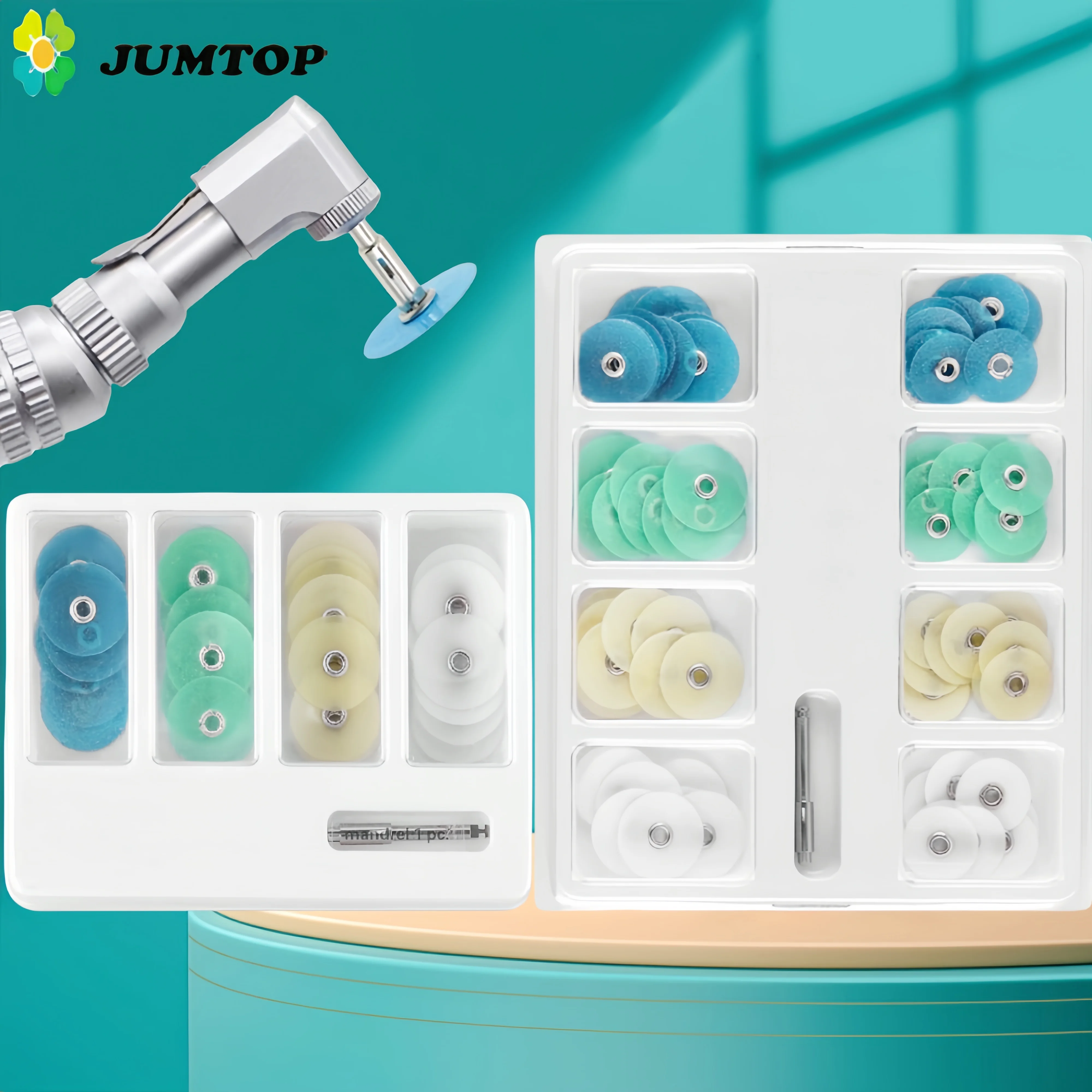 JUMTOP Dental Polishing Discs Gross Reduction Contouring Mandrel Dentistry Consumables Stripes Teeth Whitening Material
