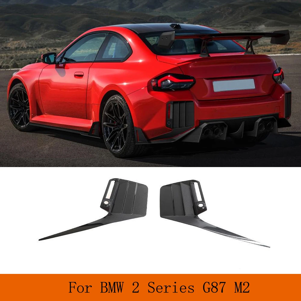 

Car Rear Bumper Canards Trim Dry Carbon Fiber Cover For BWM 2 Series G87 M2 2022UP Car Rear Bumper Splitters Side Vent Trim