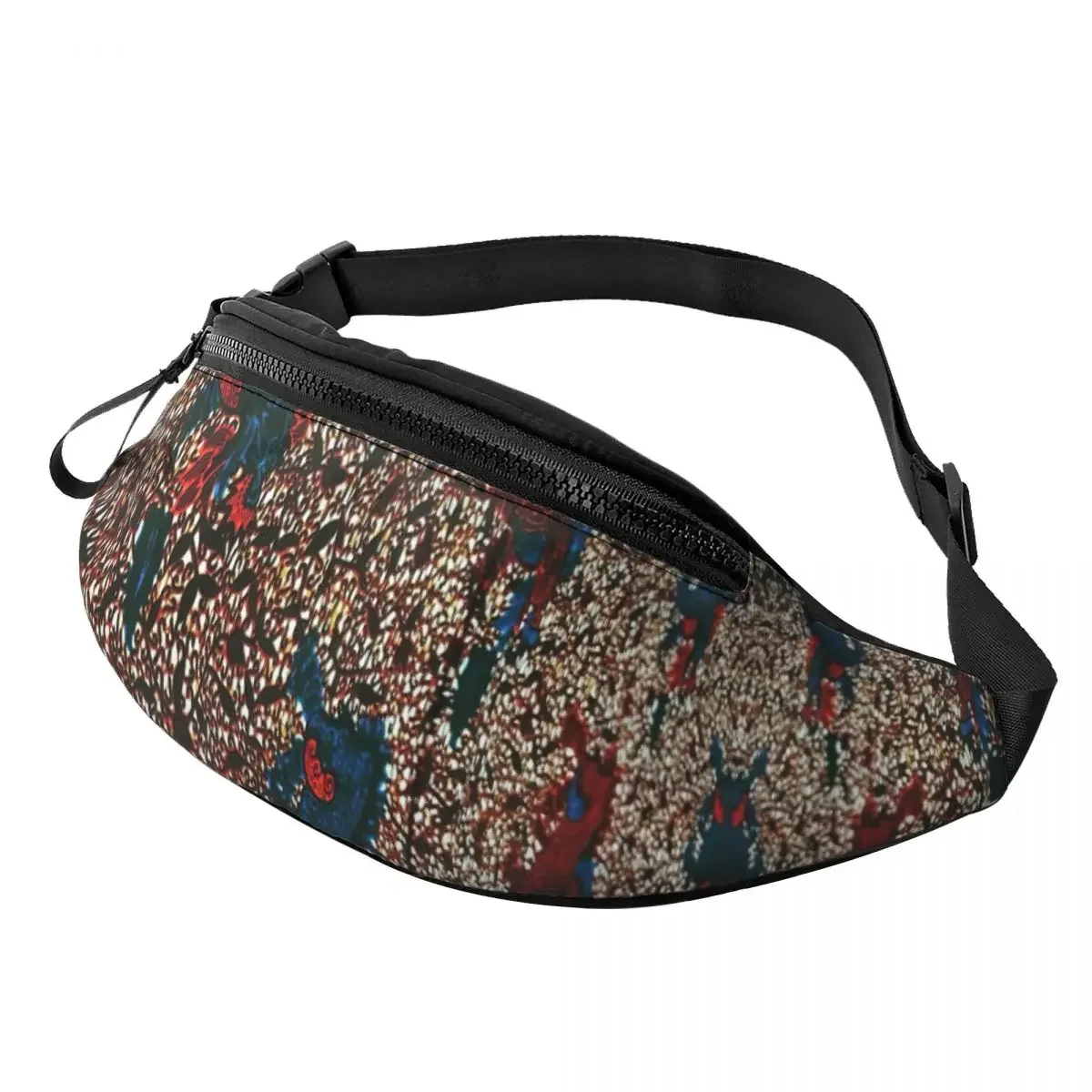 African Ankara Print Inspired Art Fanny Pack Men Women Custom Crossbody Waist Bag for Traveling Phone Money Pouch