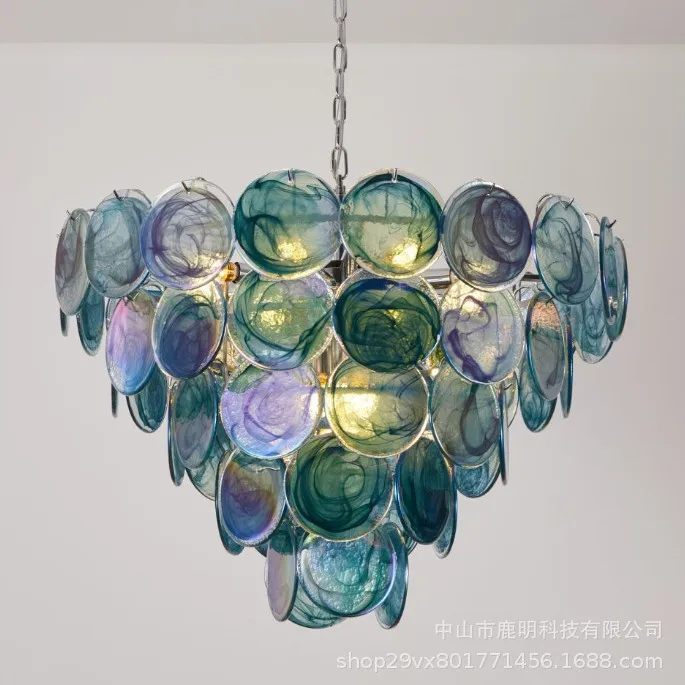 

Colorful Murano Glass Chandelier French Vintage Luxury Lighting for Living Room Dining Bedroom Decor