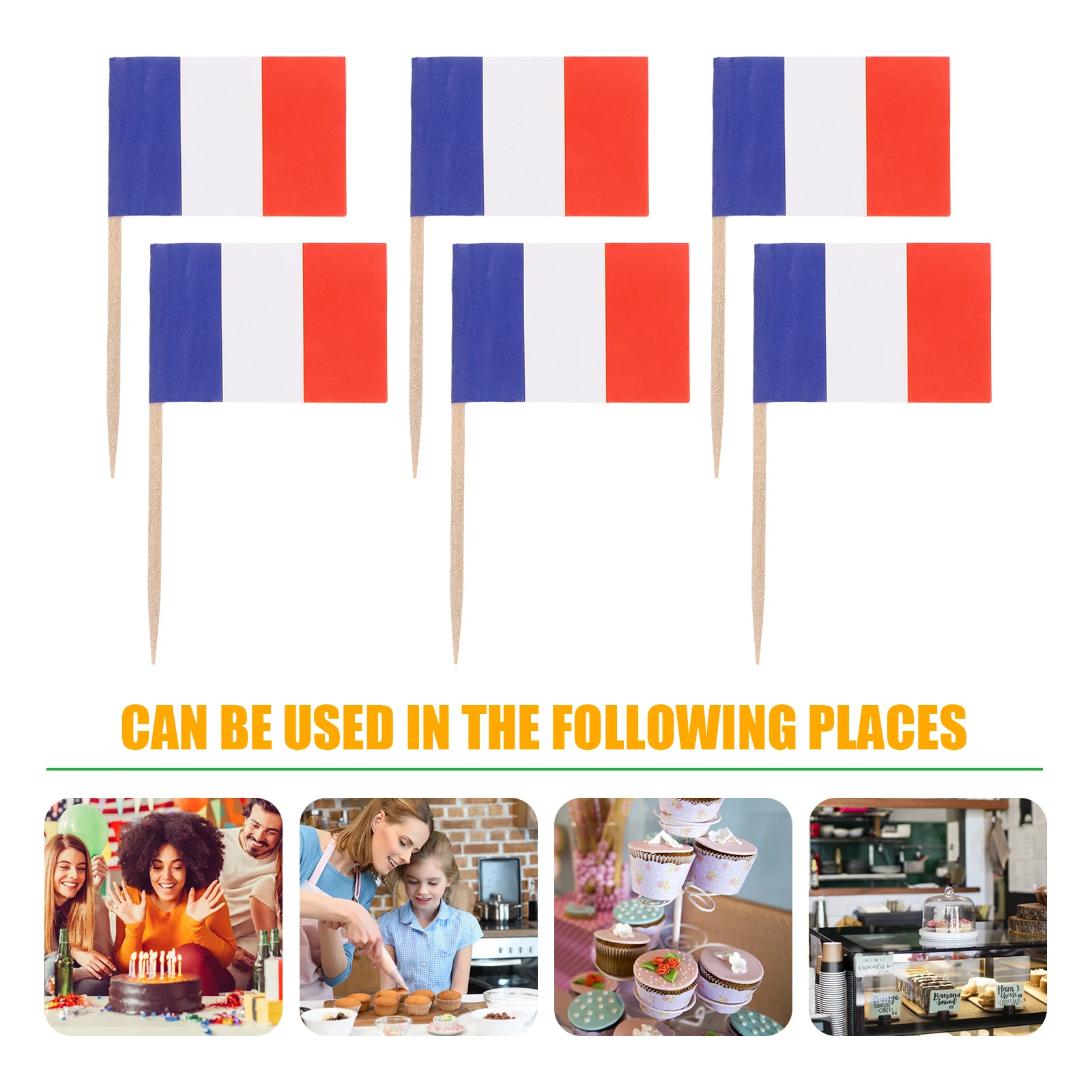 

100Pcs Colorful Flag Cake Topper Toothpicks Cupcake Picks Party Food Decoration Kids Picks Toothpick Flags Cake
